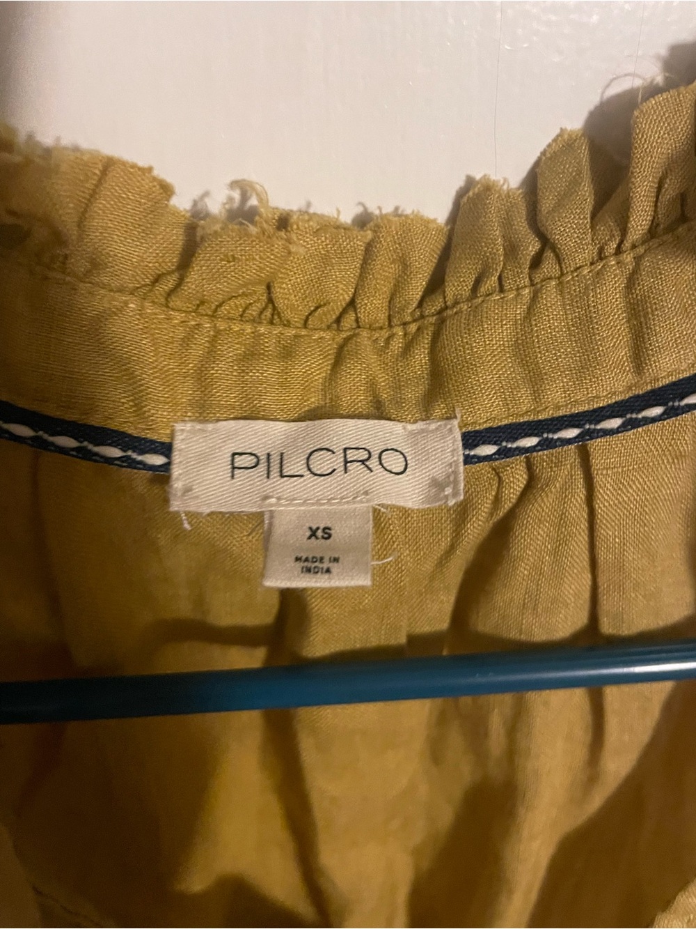 Pilcro Tavi Tank Ruffled Neck Sleeveless Top in Honey Yellow Size XS - Picture 2 of 7